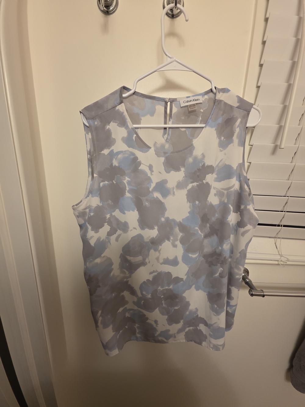 Calvin Klein Floral Sleeveless Camisole in Light Blue and Gray